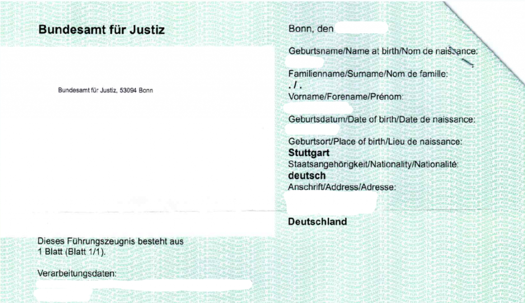 Beglaubigte Übersetzung Spanisch Führungszeugnis mit Apostille